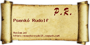 Psenkó Rudolf névjegykártya